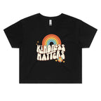 Kindness Matters Women's AS Colour Crop Tee Black Kindness Printed In Australia