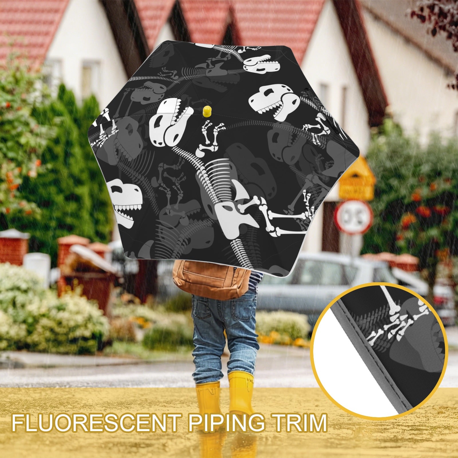 Dinosaur Skeleton Kids Safe Round Corner Umbrella Kids Safe Round Corner Umbrella animal Printed Offshore