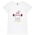 Gym Bunny - Womens V-Neck T-Shirt White Womens Active V-Neck T-shirt Fitness Printed In Australia
