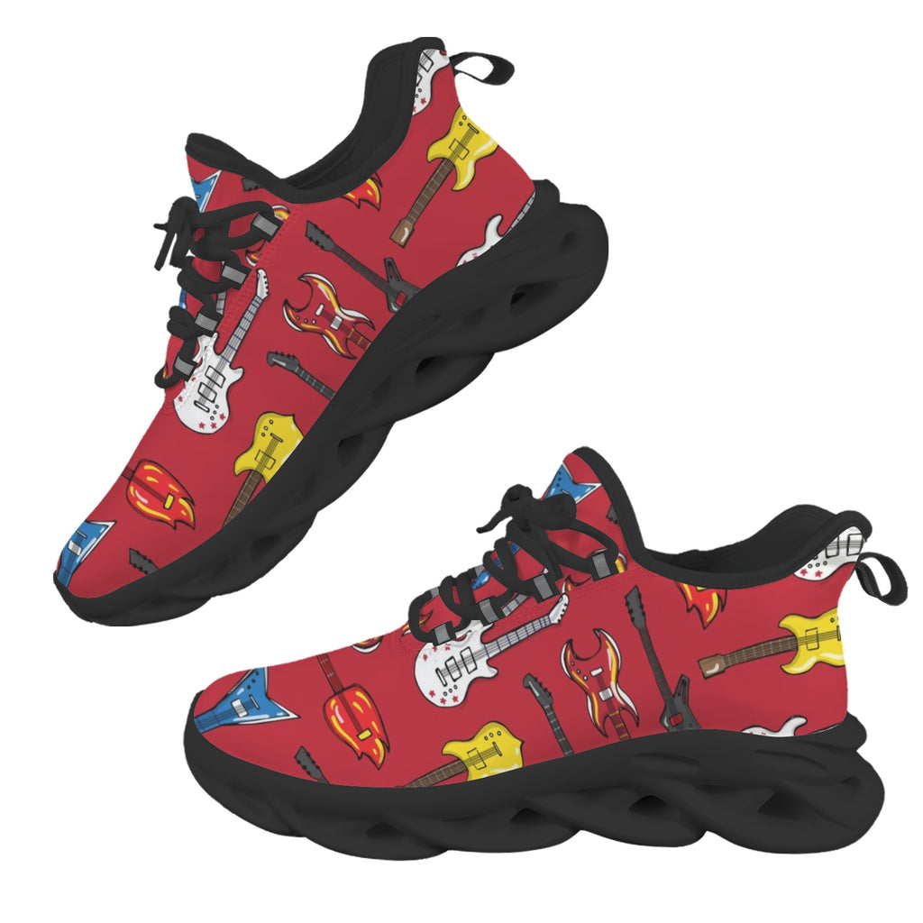 Guitars On Red Women's Twisted Sole Sneakers