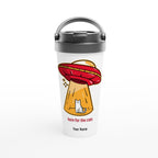 Personalised - Here For The Cats, Alien Abduction, UFO - White 15oz Stainless Steel Travel Mug Default Title Personalised Travel Mug animal Globally Fulfilled Sci Fi