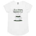 Bean There, Sipped That, Coffee - Womens Scoop Neck T-shirt White Womens Scoop Neck T-shirt Coffee Printed In Australia