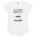 Bean There, Sipped That, Coffee - Womens Scoop Neck T-shirt White Womens Scoop Neck T-shirt Coffee Printed In Australia