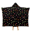 Candy Kids Hooded Blanket 100cm x 130cm white 40"×50" Kids Hooded Blanket Food Printed Offshore