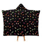 Candy Kids Hooded Blanket 100cm x 130cm white 40"×50" Kids Hooded Blanket Food Printed Offshore