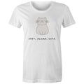 Cat, Soft, Plump Cute - Womens T-shirt White Womens T-shirt animal Printed In Australia