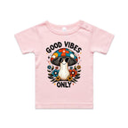 Good Vibes Only, Hippie Mushroom With Sunglasses - Baby T-shirt