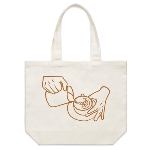 Barista - Shoulder Canvas Tote Bag Default Title Large Tote Bag Coffee Printed In Australia