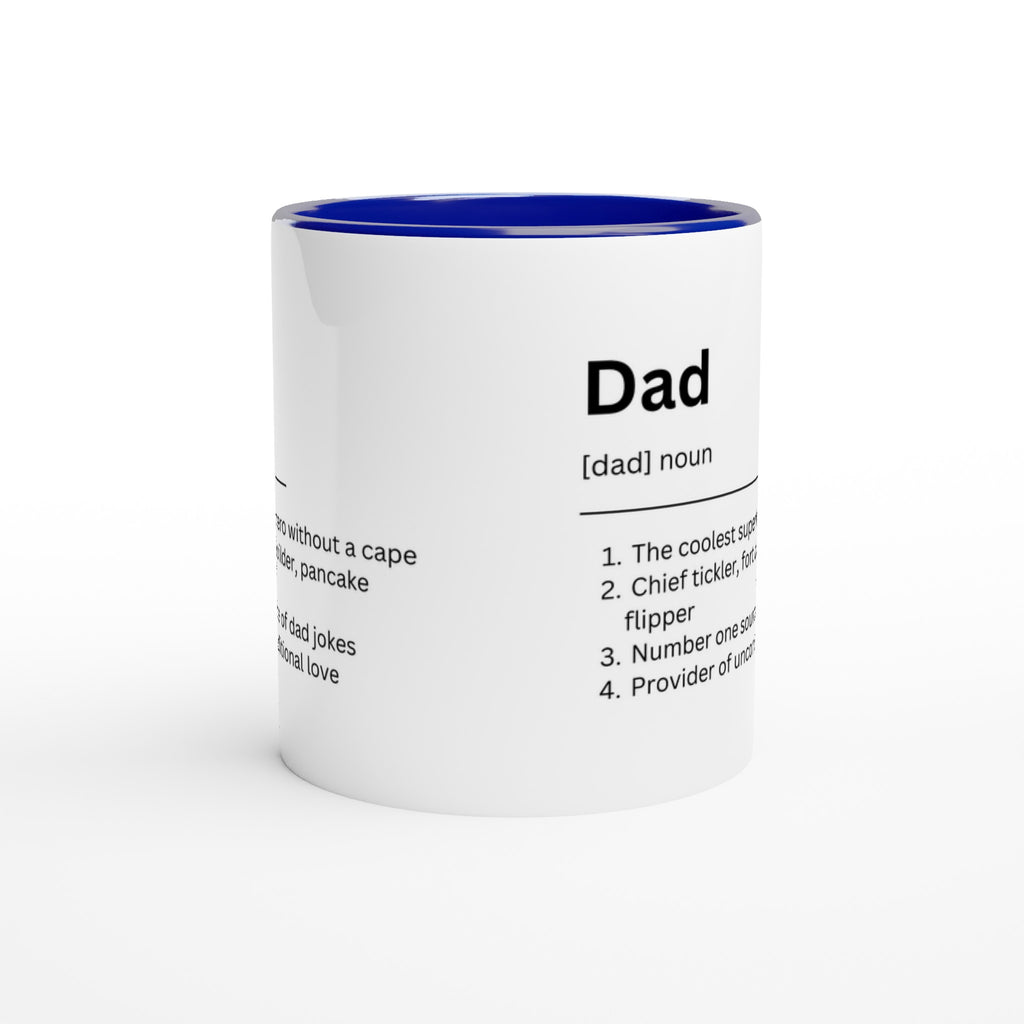 Dad Definition - White 11oz Ceramic Mug with Colour Inside Colour 11oz Mug Dad Globally Fulfilled