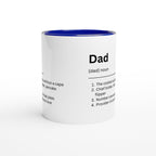Dad Definition - White 11oz Ceramic Mug with Colour Inside Colour 11oz Mug Dad Globally Fulfilled