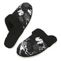 Dinosaur Skeleton Men's Fur Trim Thick-Sole Indoor Slippers 2XL Men's Fur Trimmed Slippers animal Printed Offshore