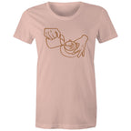 Barista Pouring Coffee - Womens T-shirt Pale Pink Womens T-shirt Coffee Printed In Australia