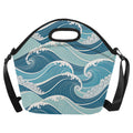 Ocean Waves Neoprene Lunch Bag/Large (Model 1669) One Size Neoprene Lunch Bag Ocean Printed Offshore