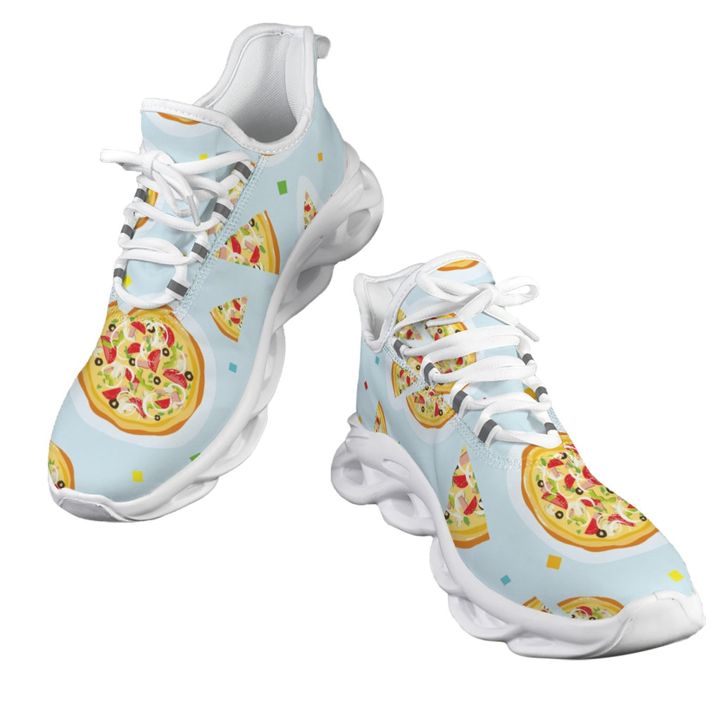 Pizzas On Blue Women's Twisted Sole Sneakers