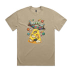 UFO Cat Abduction AS Colour Heavy Faded Tee Unisex Faded khaki Heavy Faded T-shirt animal Printed In Australia Sci Fi