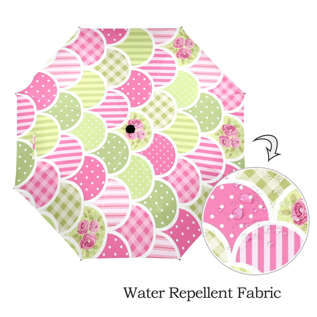 Floral Tabs - Semi-Automatic Foldable Umbrella (Model U12) Semi-Automatic Foldable Umbrella (U12)