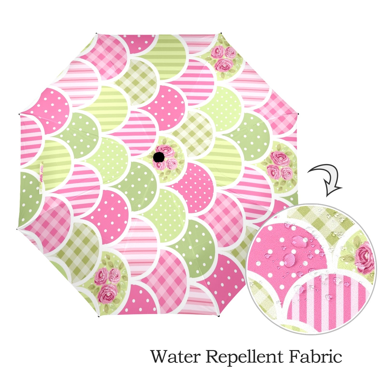 Floral Tabs - Semi-Automatic Foldable Umbrella (Model U12) Semi-Automatic Foldable Umbrella (U12)