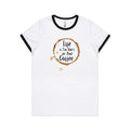 Life Is Too Short For Bad Coffee - Women's Ringer Tee White Black Womens Ringer T-shirt Coffee Printed In Australia