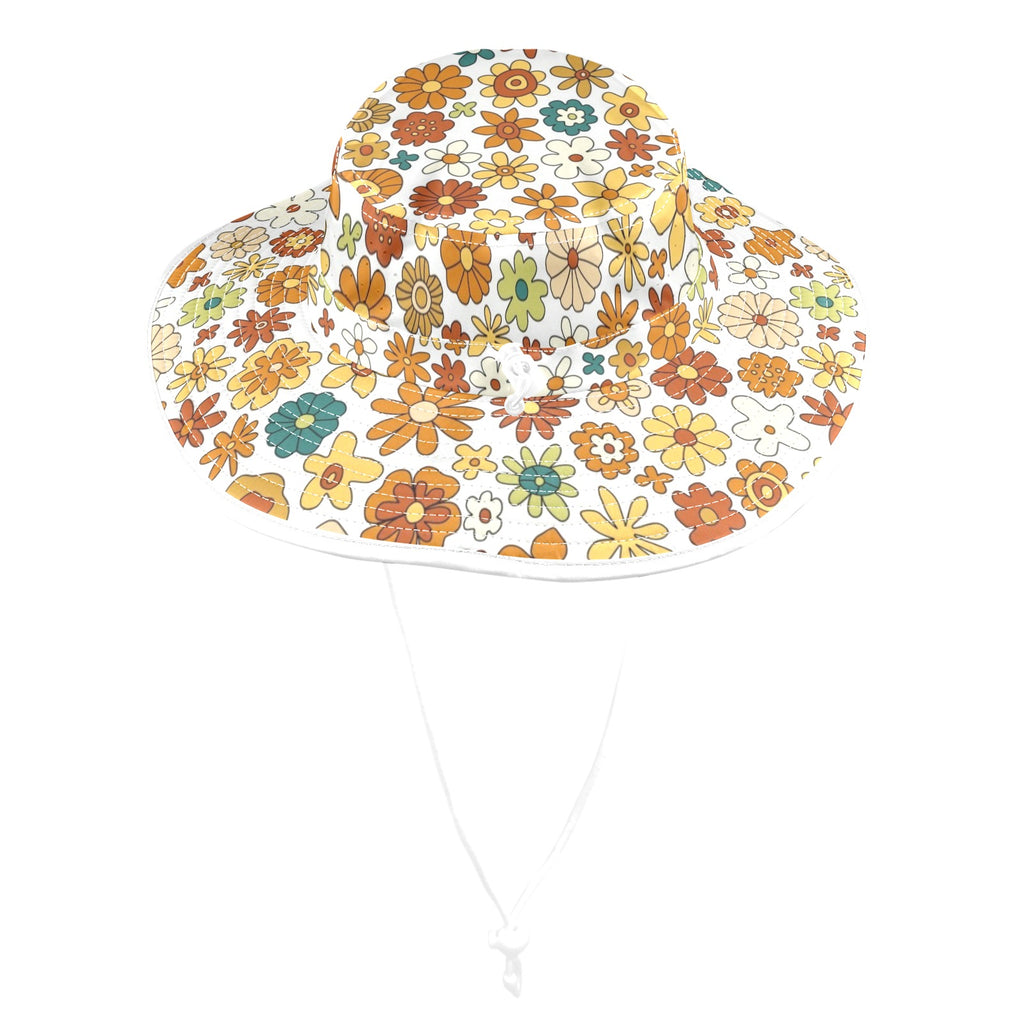 70's Style Floral Wide Brim Bucket Hat Wide Brim Bucket Hat Plants Printed Offshore