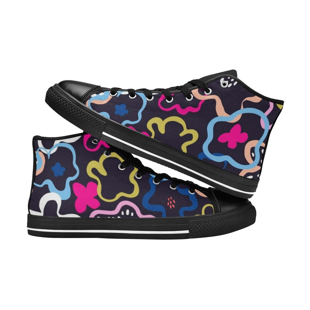 Floral In The Abstract - Women's High Top Canvas Shoes Womens Classic High Top Shoes Printed Offshore