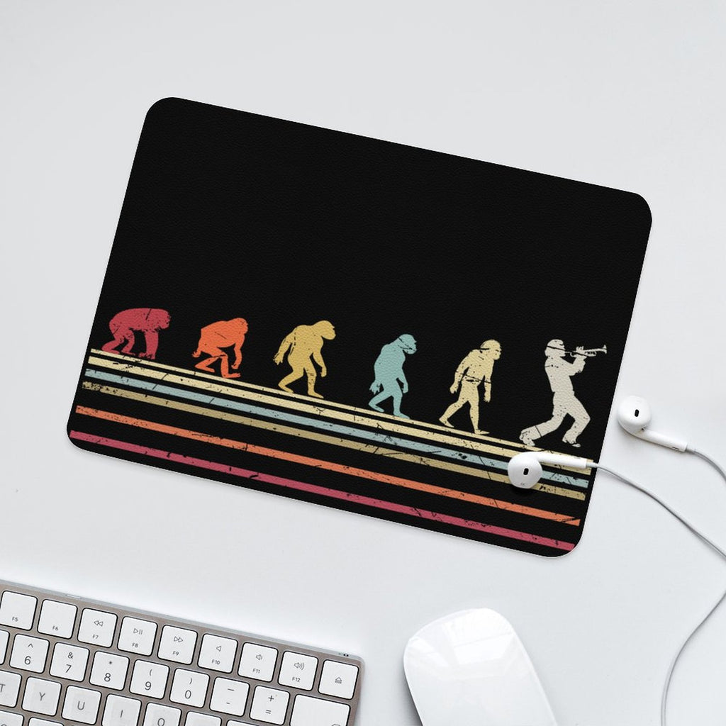 Evolution Of A Trumpet Player Leather Mouse Pad Leather Mouse Pad Music Printed Offshore