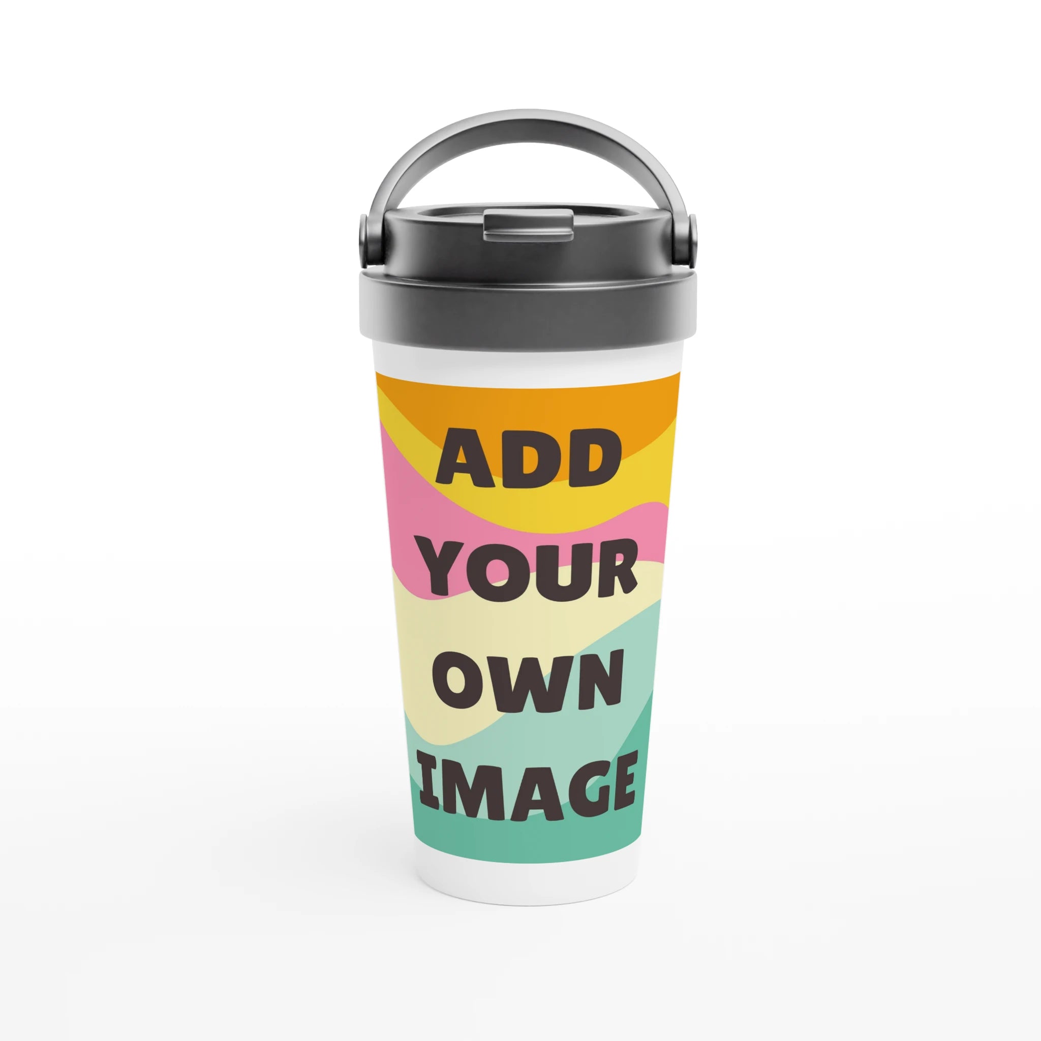 Personalised - Add Your Own Image - White 15oz Stainless Steel Travel Mug Default Title Personalised Travel Mug Customise Globally Fulfilled Personalise
