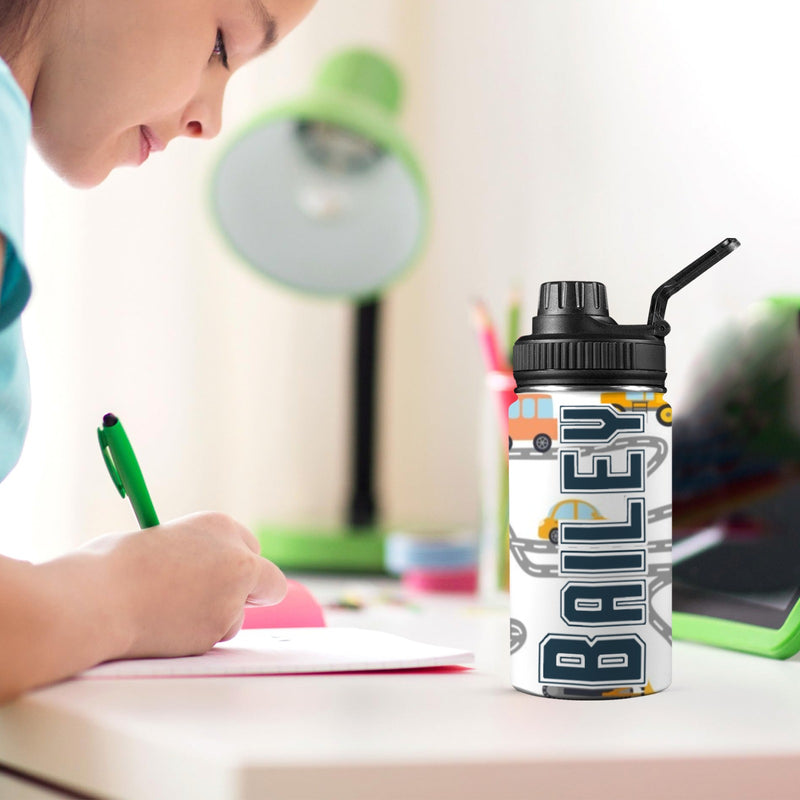 Personalised On The Road Kids Stainless Steel Water Bottle Personalised Kids Stainless Steel Water Bottle customise personalise Printed Offshore
