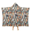 Diamond Cat Pattern Kids Hooded Blanket 100cm x 130cm white 40"×50" Kids Hooded Blanket animal Printed Offshore
