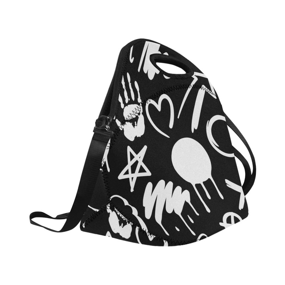 Bold Graffiti - Neoprene Lunch Bag Neoprene Lunch Bag Printed Offshore