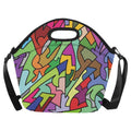 Bright Abstract Neoprene Lunch Bag One Size Neoprene Lunch Bag Printed Offshore