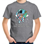 Astronaut, All We Need Is Love, Peace And A Little Space - Kids Youth T-Shirt Grey Marle Kids Youth T-shirt Music Printed In Australia Space