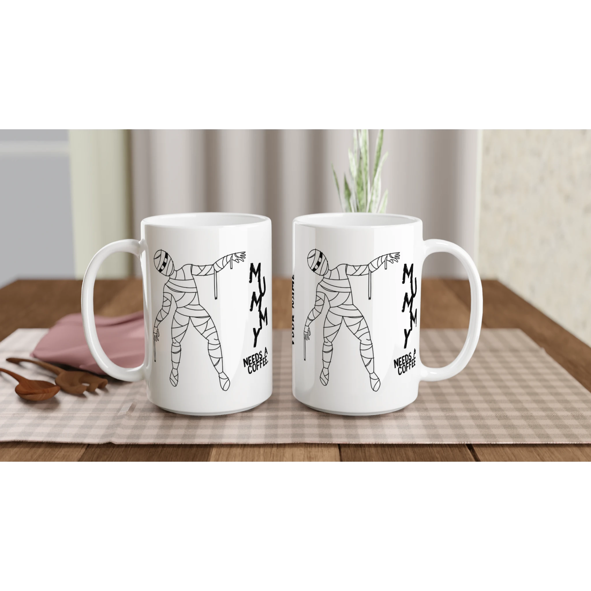 Personalised - Mummy Needs A Coffee - White 15oz Ceramic Mug Personalised 15oz Mug Globally Fulfilled Mum