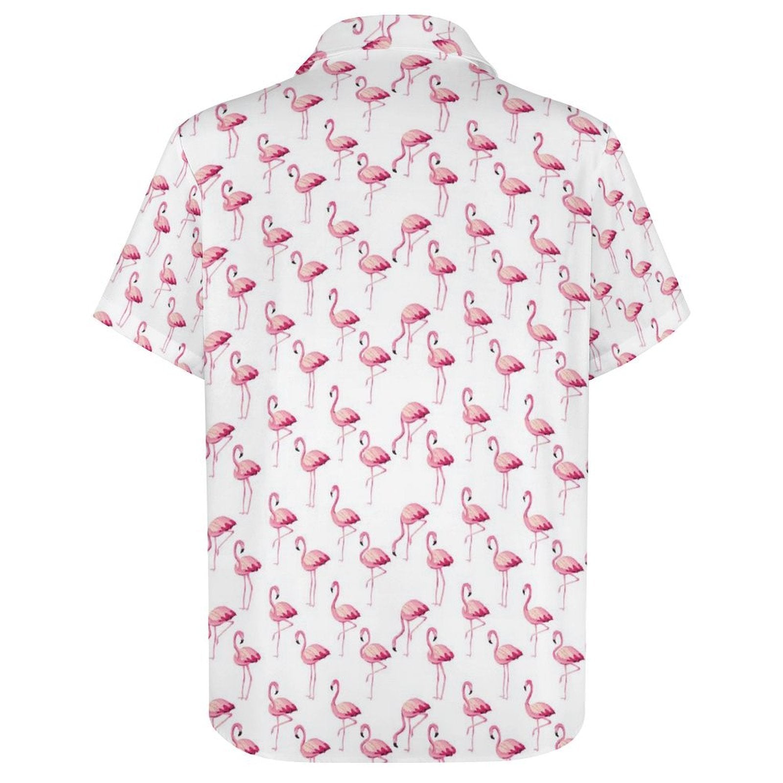 Flamingos Women's Short-Sleeve Button Up Shirt Women's Short-Sleeve Button Up Shirt animal Printed Offshore