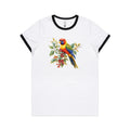 Lorikeet, Australian Birds - Women's Ringer Tee White Black Womens Ringer T-shirt animal Printed In Australia