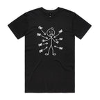 Ow! Everything Hurts Stick Figure Men's AS Colour T-shirt Black Mens T-shirt Printed In Australia