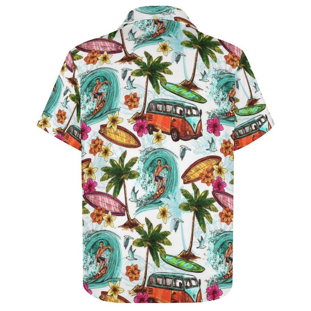 Surfing Safari Women's Short-Sleeve Button Up Shirt