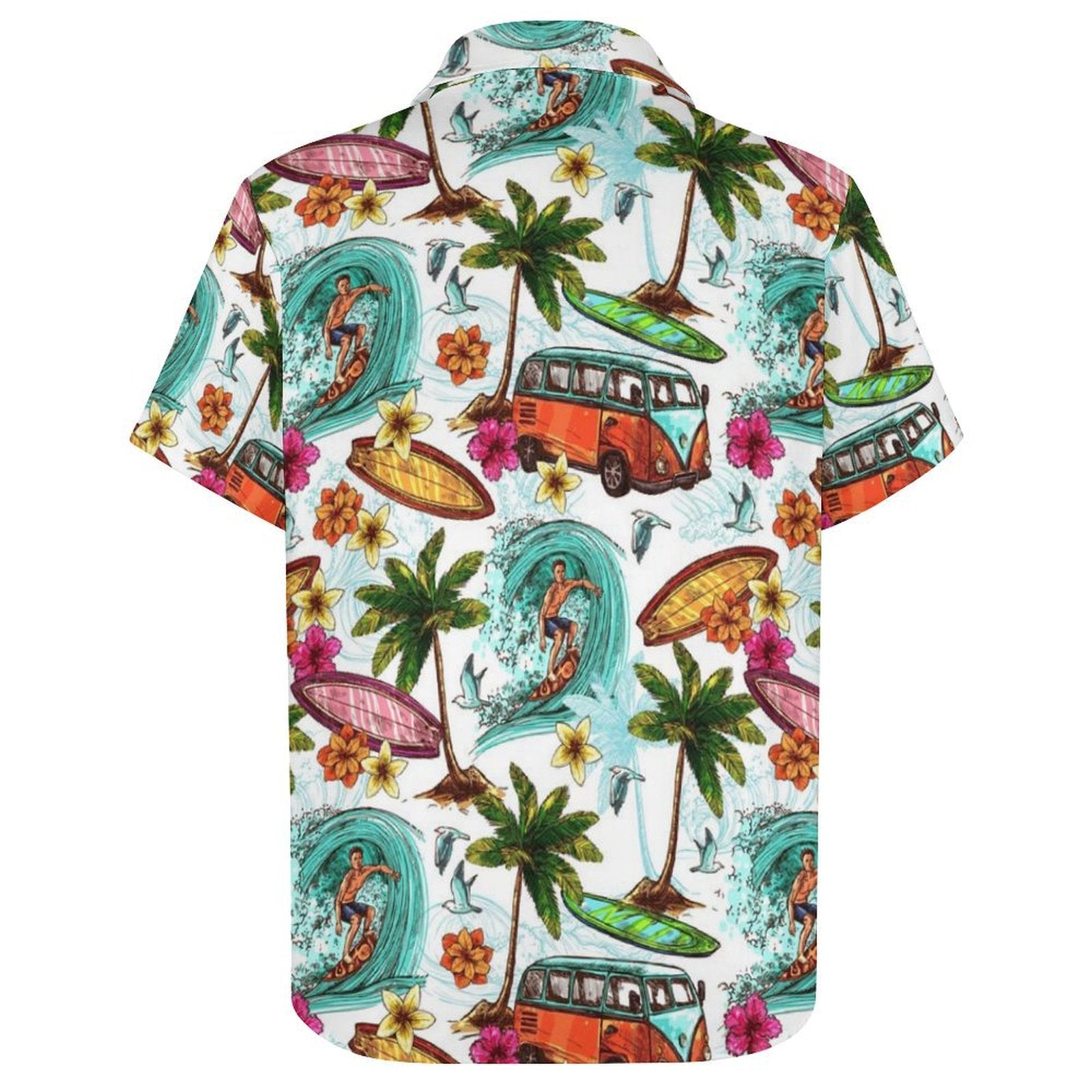 Surfing Safari Women's Short-Sleeve Button Up Shirt