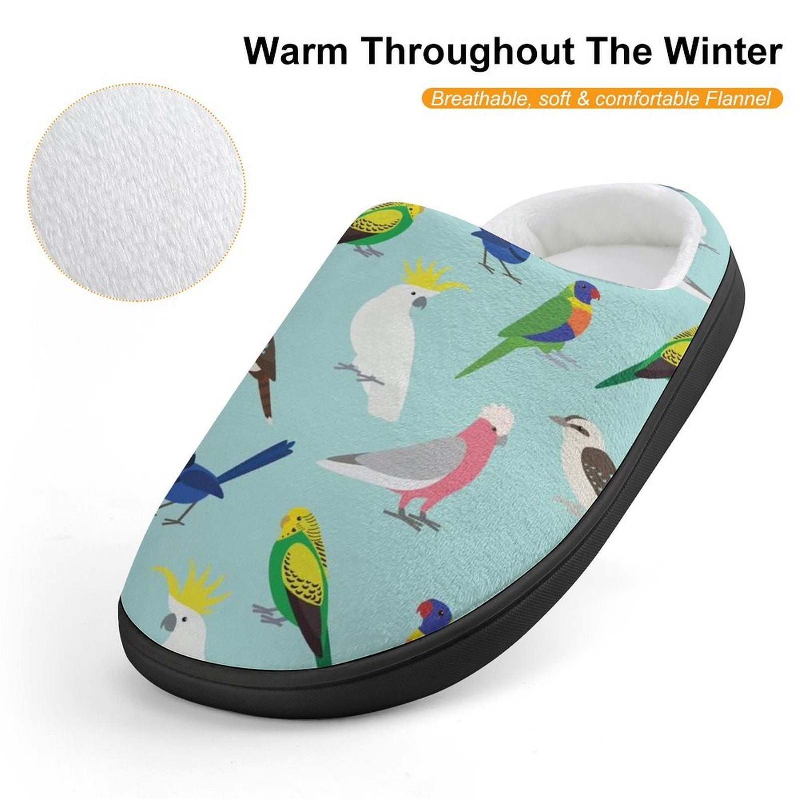 Australian Birds Kids Cotton Slippers