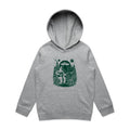 Alien And Bigfoot Playing Guitar Kid's AS Colour Hoodie Grey Marle Kids Hoodie Printed In Australia