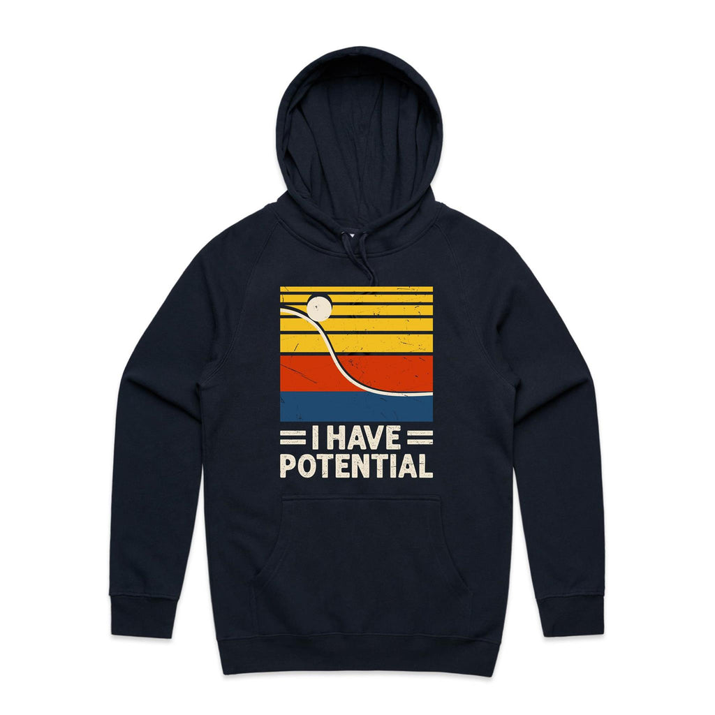 I Have Potential, Physics Men's AS Colour Hoodie Navy Mens Hoodie Printed In Australia Science