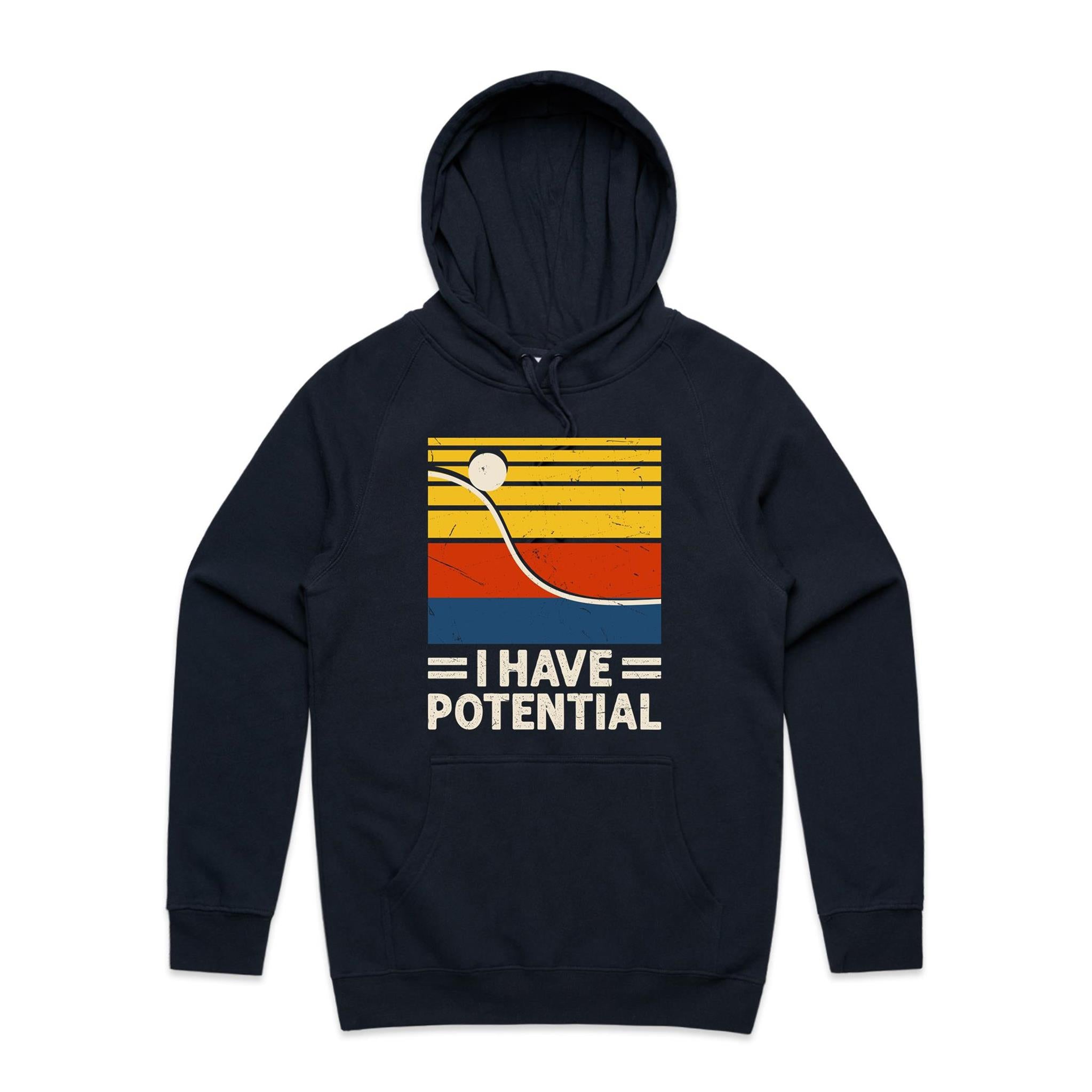 I Have Potential, Physics Men's AS Colour Hoodie Navy Mens Hoodie Printed In Australia Science