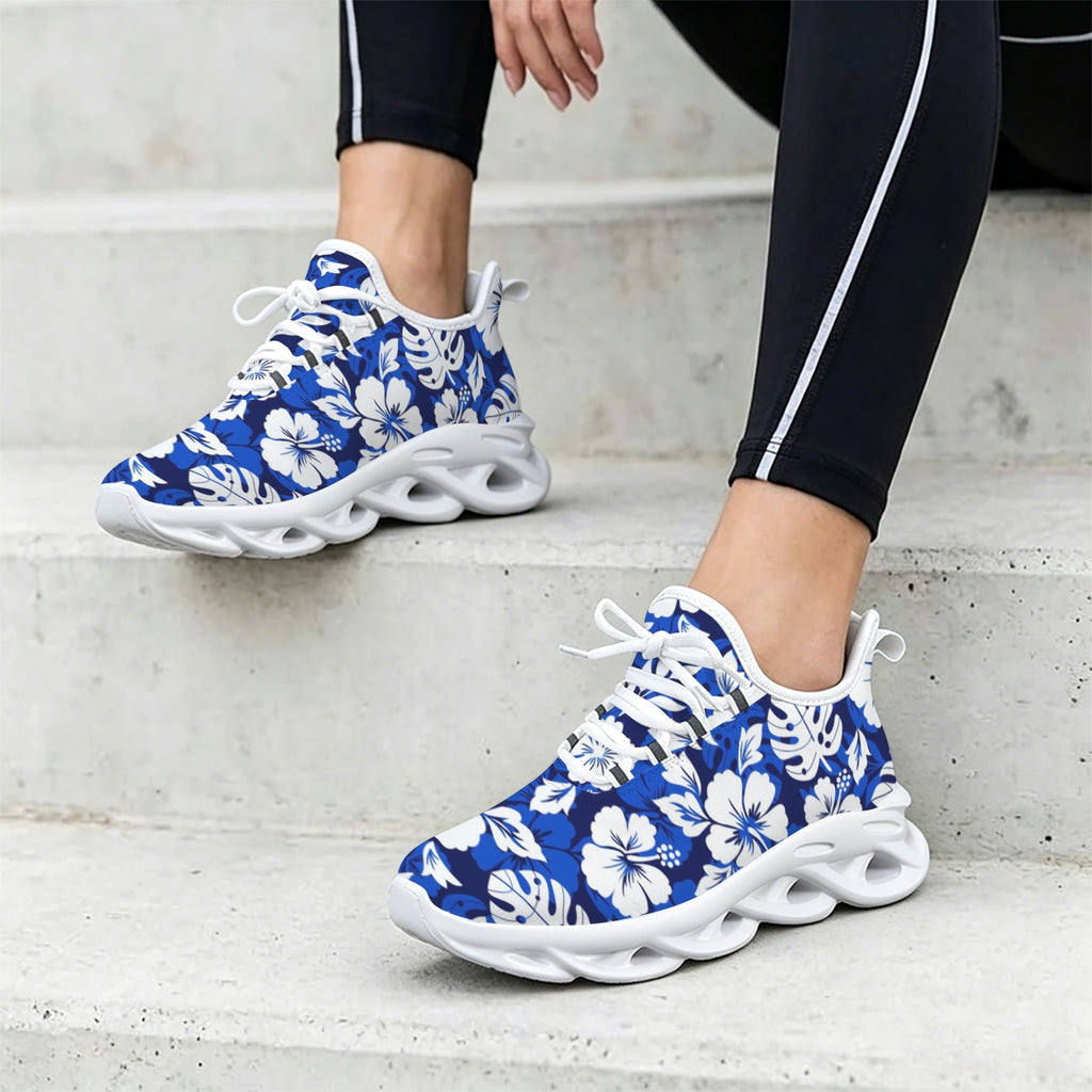 Blue Hawaiian Floral Women's Twisted Sole Sneakers