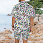 Animal Print In Colour Men's Hawaiian Shirt & Shorts Set Men's Hawaiian Shirt & Shorts Set animal Printed Offshore