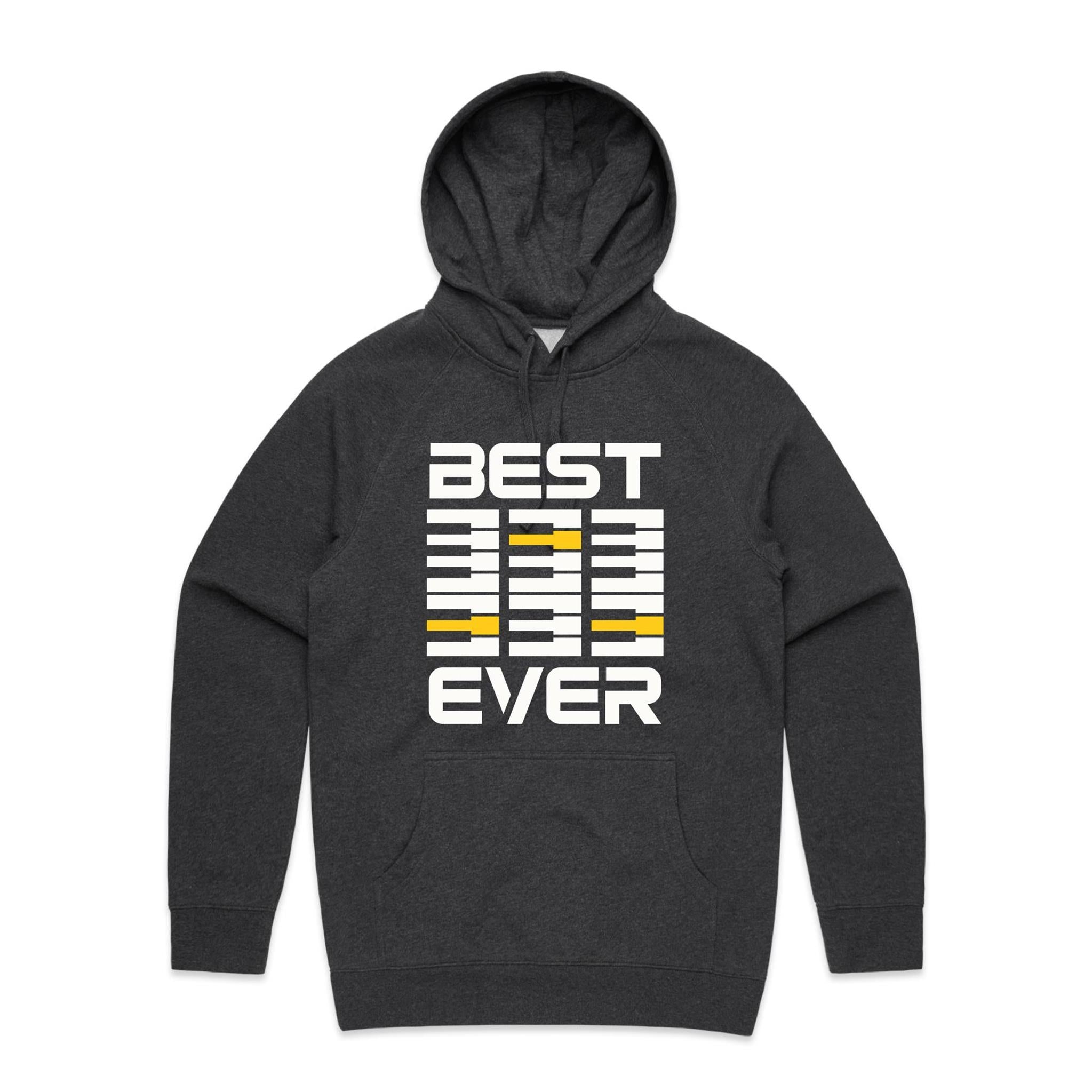 Best Dad Ever, Piano Keyboard - Mens Hoodie Asphalt Marle Mens Hoodie Dad Music Printed In Australia