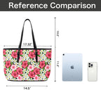 Hibiscus - Leather Tote Bag-Large