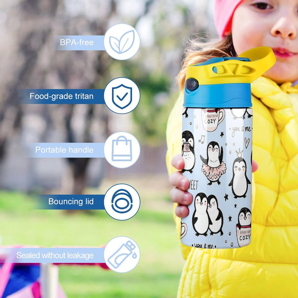 Penguin Love - Little Kids Water Bottle Little Kids Water Bottle animal Love Printed Offshore