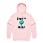 Earth, Just Keep It Clean - Mens Hoodie Pink Mens Hoodie Environment Printed In Australia