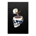 Coffee Skull - AS Colour Tea Towel Black One Size Tea Towel Coffee Printed In Australia