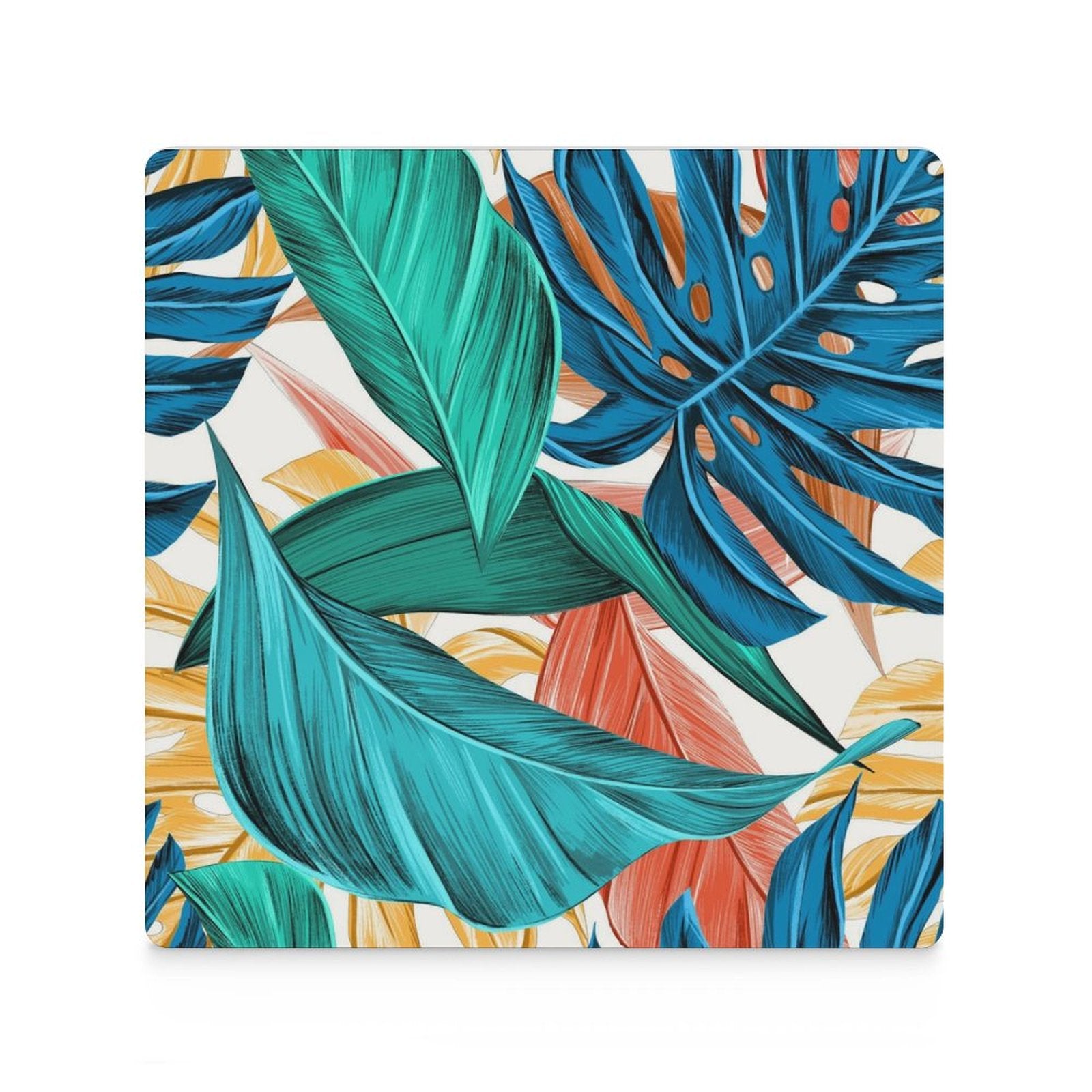 Leaves - Ceramic Coasters (Square) Ceramic Coasters Printed Offshore
