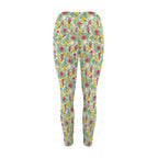 Tropical Flowers On White Women's High Waist Pockets Yoga Leggings Women's High Waist Pockets Yoga Leggings Plants Printed Offshore